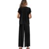 Catch Me by The Waves Short-sleeved Wide Leg Pajama Set - Image 2