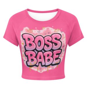 Boss Babe Graffiti Tight Cropped T-shirt