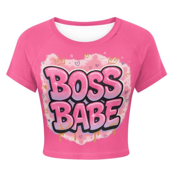 Boss Babe Graffiti Tight Cropped T-shirt