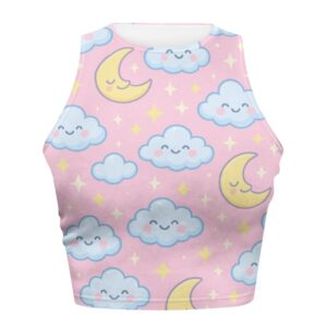 Kawaii Clouds & Stars Tight Tank Top