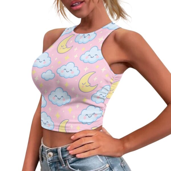 Kawaii Clouds & Stars Tight Tank Top - Image 4