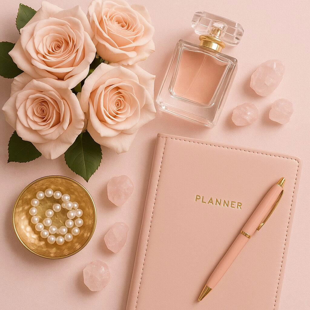 Luxury lifestyle and fashion influencer Jasii2Bombiie in Beverly Hills pink editorial.